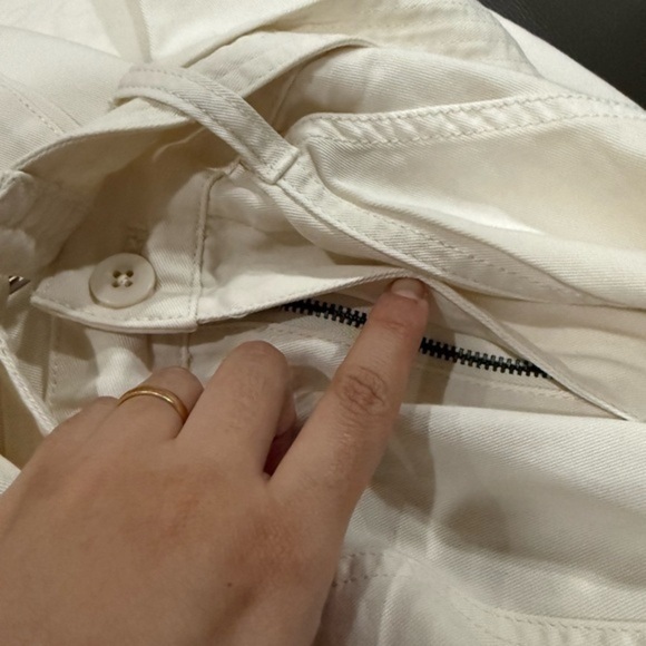 Madewell Ivory Belted Slouchy Straight Cargo Pants in Garment Dye - Picture 8 of 11